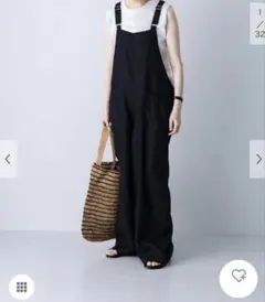 新品タグ付◆ BLACK かぐれ リネンバッククロスサロペット　DOORS 新品タグ付◇ BLACK かぐれ リネンバッククロスサロペット DOORS