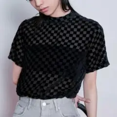 EMODA オーバーシアーハイネック半袖トップス