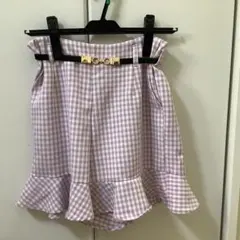 ベルトツキフリルスカート（チェック（パープル）のサムネイル