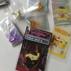 ポムポムプリン　6点セット　いちご新聞トレカのおまけ付き　Happyくじ