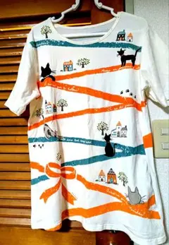 猫柄オシャレ半袖Tシャツ美品