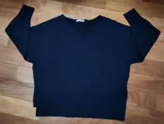 favori　ファボリ　ネイビー Vネック リラックスフィット セーター