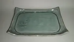 有田焼・土物青磁長角皿26cm皿・アウトレット・新品未使用