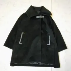 アンゴラ混 K.T キヨコタカセ ポンチョ風コート 9号 黒