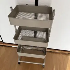 ニトリ TOROLLEY 3段ワゴン モカ 高さ調整可能