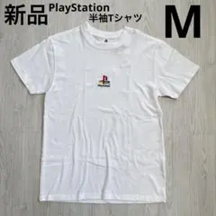 プレイステーション　プレステ　半袖Tシャツ　メンズ　刺繍　白　ホワイト　M 新品