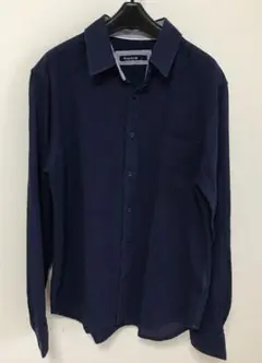 ネイビー 長袖シャツ 胸ポケット付き