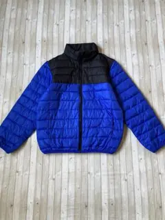 極美品　ユニクロ　パフティックウォッシャブル中綿ジャケット　黒×ブルー150