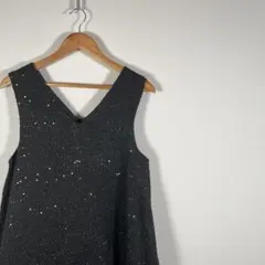 【美品】スプレイプレミアム スパンコール ツイード ジャンパースカート 黒 Mのサムネイル