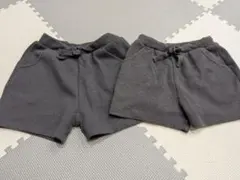 グレー ワッフル生地 ハーフパンツ 100 120 2点セット