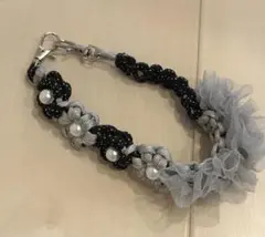 ハンドメイド　パラコード　ハンドストラップ ブラック✖︎グレー