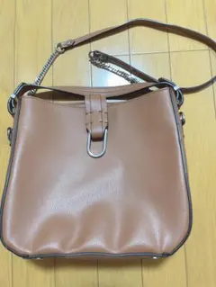 ZARA ブラウン ショルダーバッグ 合成皮革