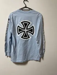 INDEPENDENT ロンT 両袖プリント バックプリント ライトブルー