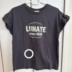 honeys ハニーズ ロゴプリント フリル袖 Tシャツ チャコールグレー S