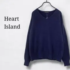 新品タグ付き　Vネックニット　アンゴラ混セーター　シンプル　紺ネイビー　秋冬