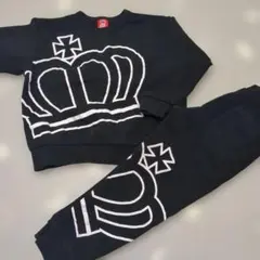 BABYDOLL クラウンプリント トレーナー・パンツセット120