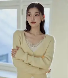 ポローラ polaura フェザリーパールニットカーディガンセット - メルカリ
