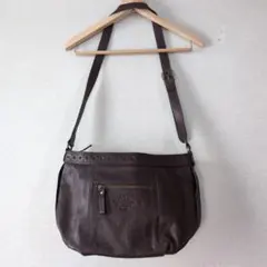 MACHTRED レザー ショルダーバッグ ブラウン 猫柄 - メルカリ