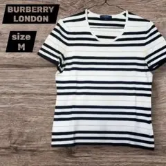 バーバリーロンドン　半袖　カットソー　Tシャツ　ボーダー　ベージュ　2　M