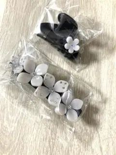 BIBIフラワーモチーフ ヘアクリップ バレッタ 2点セットのサムネイル