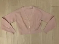 【美品】GU ジーユー　カーディガン　ショート丈　ピンク　Sサイズ