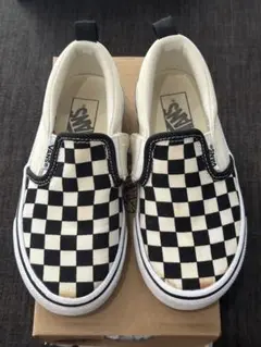 VANS チェッカー柄スリッポン　17cm