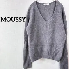 169 マウジー MOUSSY 長袖ニット　セーター　Ｖネック　グレー　秋冬
