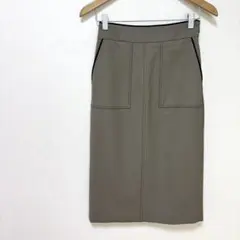 【ノーリーズソフィ】ウエストゴムひざ下丈タイトスカート　S　モカ系　きれいめのサムネイル