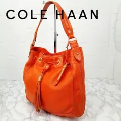 Cole Haan オレンジ レザー 巾着 トートバッグ タッセルのサムネイル
