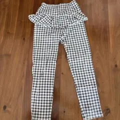 ベルメゾン　GITA フリルパンツ　130 白黒 ギンガムチェック