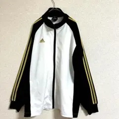 アディダス CLIMALITE トラックジャケット 白×黒 金ロゴ L
