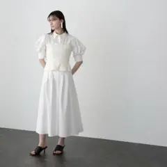【美品】ナチュラルビューティーベーシック　シャツワンピース　ホワイト　M