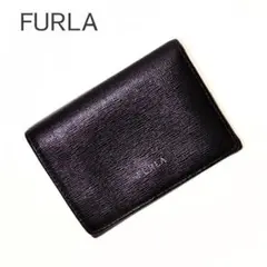 フルラ　三つ折り 財布　ミニ財布　小銭入れ　カード入れ　本革　ブラック