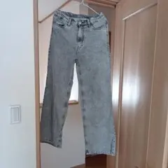 H&M グレー デニム ワイドレッグパンツ　36