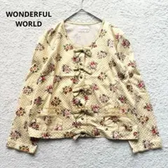 未使用級 ワンダフルワールド 花 ブーケ リボン ギンガムチェック カーディガンのサムネイル