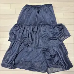 ブルーグレーラメティアードスカート