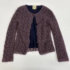 YI15 シビラ モヘア混 クロシェ編み カーディガン＆インナーセット 40