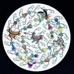 中国　景德镇 粉彩百花果　平皿　1枚