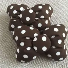 コメントで2個450円に！チョコレートブラウンドットのリボンゴム！2個セット！