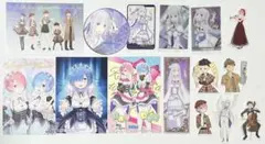 リゼロ グッズセット　ポストカード　ステッカー　コースター　クリアしおり　カード