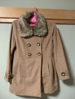 ベージュ ダブルブレスト チェスターコート Mサイズ