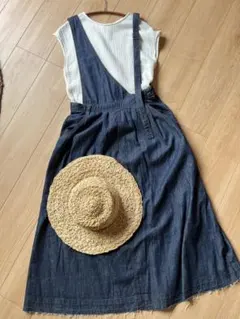 オススメ　サマンサモスモスブルー　SM2 デニム　オーバースカート　サロペット