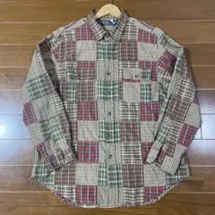 90s Polo by Ralph Lauren パッチワーク　長袖シャツ L
