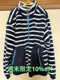 CHUMS フリースジャケット XL ネイビー/ホワイトストライプ