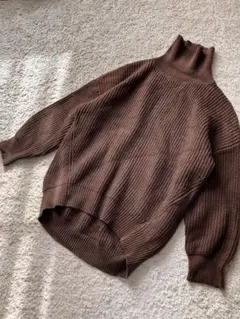 HUG.U コクーンニット　タートル　ブラウン　L