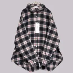 ブラック☆起毛チェックシャツ☆羽織☆ブラウス☆ チュニックシャツ☆大人カジュアル