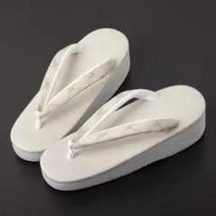 ≪菱屋カレンブロッソ×正絹組紐織鼻緒≫ カフェ草履 M寸 no.3465