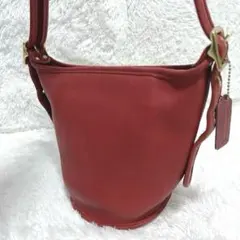 【美品】COACHオールドコーチ ショルダーバッグ バケツ型 希少 レッド S
