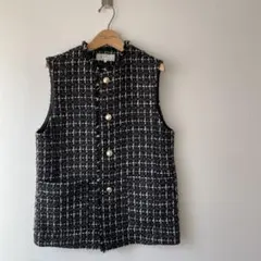 美品 ツイード ジレ ノースリーブベスト