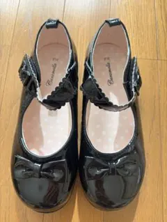 ブラックフォーマルシューズ リボン付き　21㎝